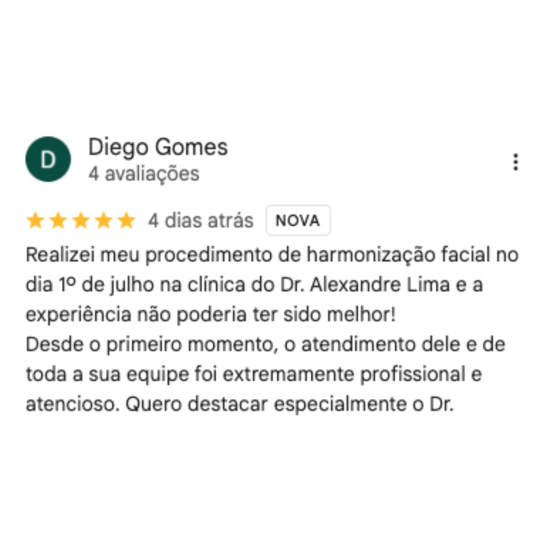 Avaliação de paciente no Google