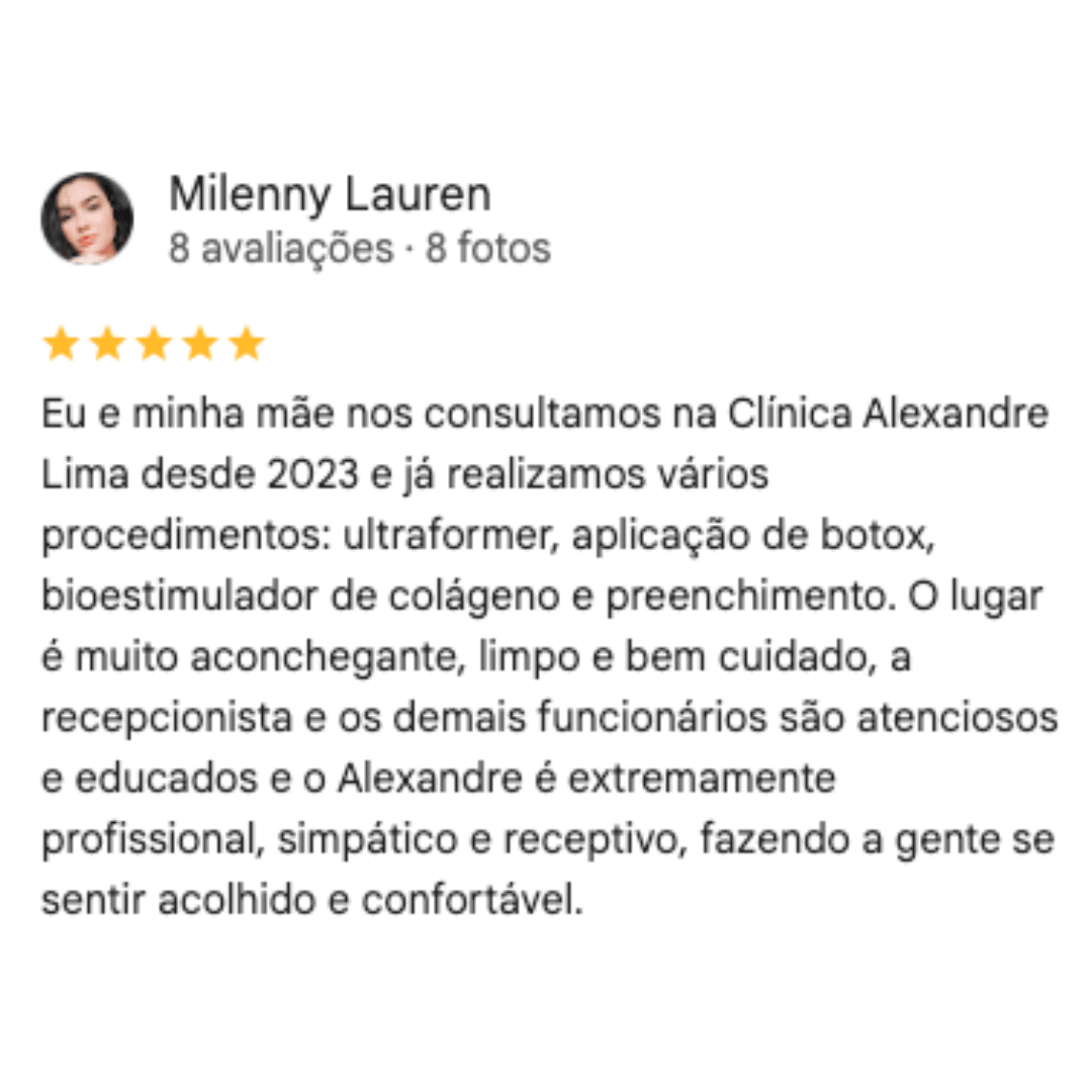 Avaliação de paciente no Google